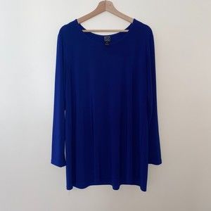 Clara Sun Woo blue long sleeve navy tunic top size XL